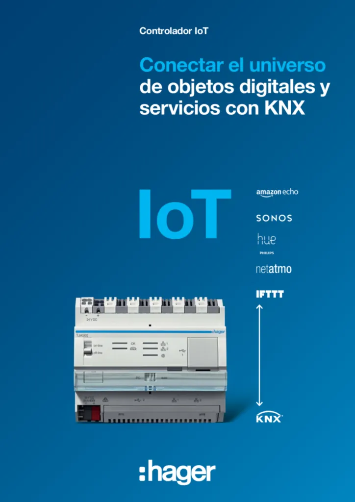 Imagen Folleto Controlador IoT: Conecta el universo de objetos digitales y servicios con KNX | Hager España