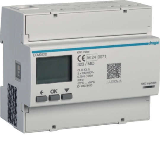 ECM312D - Energiezähler 3phasig, direkt 125A, 6M, MBUS, MID