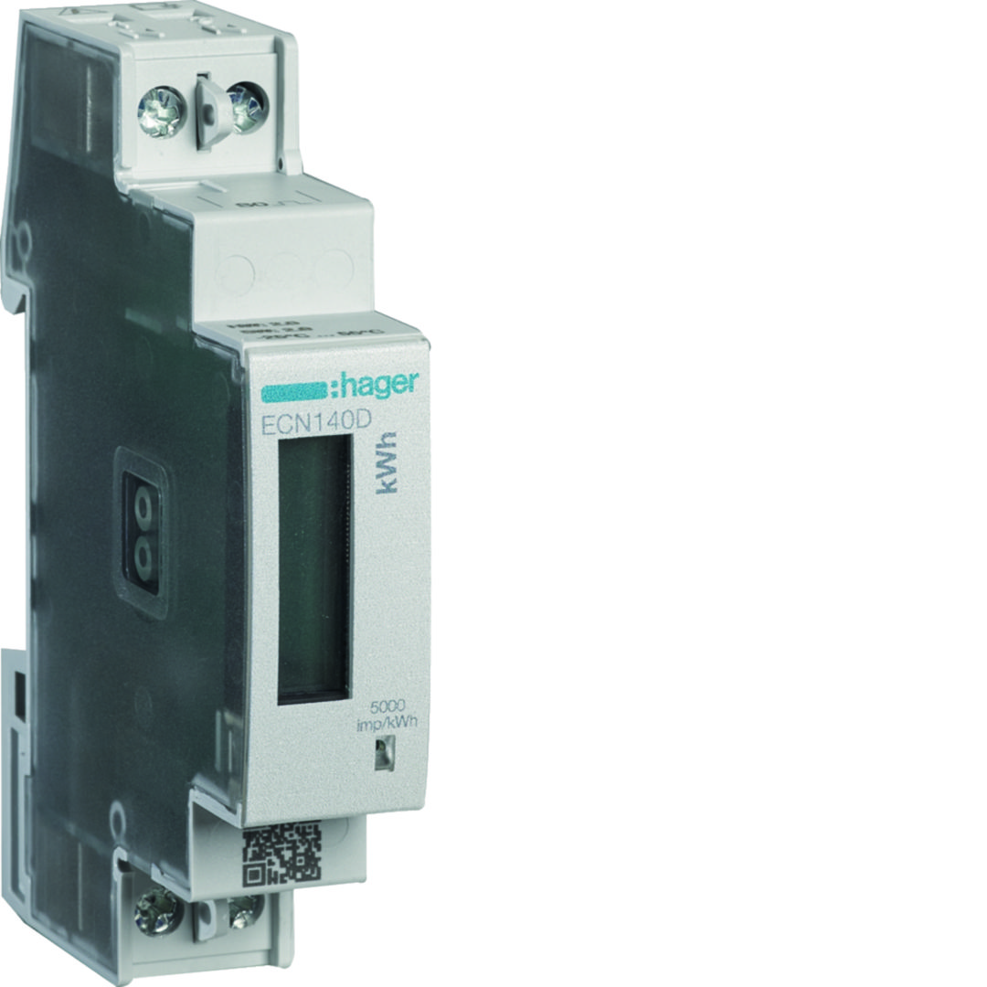 Fogyasztásmérő 1F impulzusadós LCD 40A direkt elektronikus 184-276V 1-fázis B-osztály ECN Hager