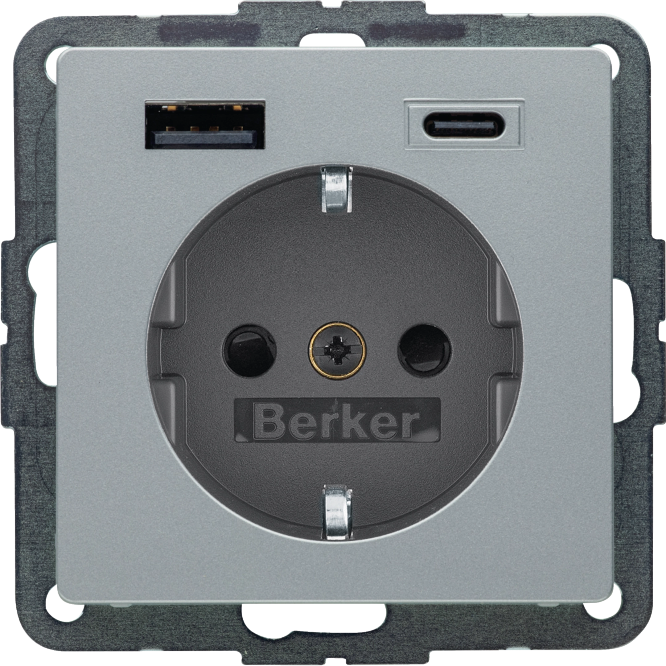 Steckdose SCHUKO/USB AC 20W PD Q.x, alu samt, lackiert