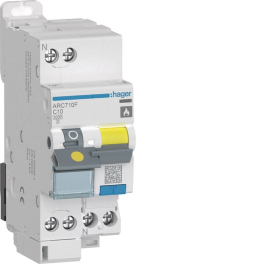 ARC710F - Disjoncteur détecteur d&#039;arcs 1P+N 3kA C-10A 2 Modules