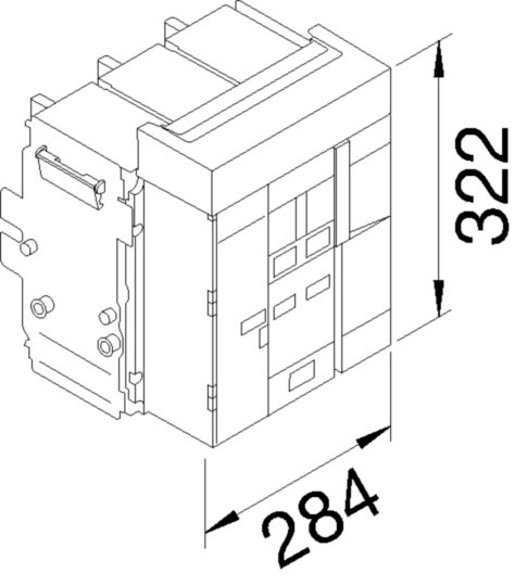 HW1M316DE - ACB HW1 55kA 1600A 3P Wyłącznik wysuwny do wyzwalacza sentinel Energy
