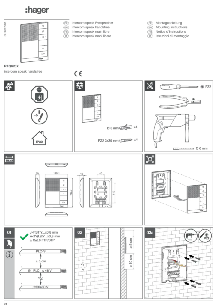 Bild Installation manual RTQ620X (DE, EN, FR & IT) | Hager Deutschland