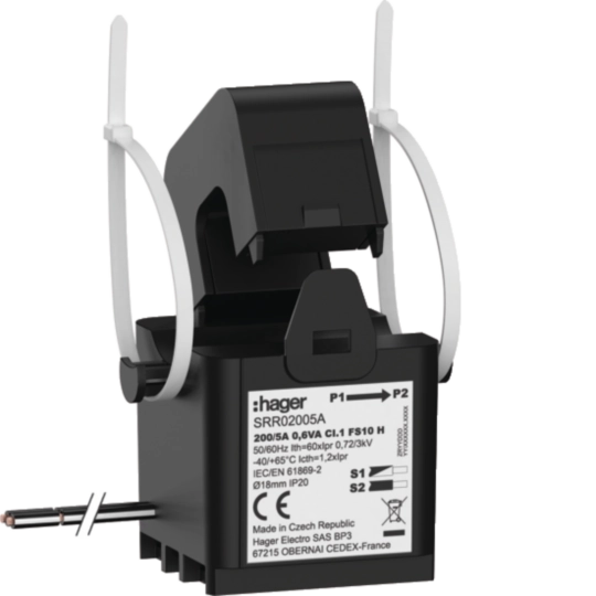 SRR02005A - Deelbare stoomtransformator SC1 18 mm 200/5A 0,6 VA klasse 1