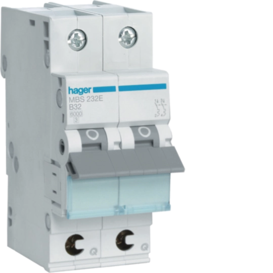 MBS232E - Minibrytare QuickConnect 2-polig 32A B-karakteristik 6kA