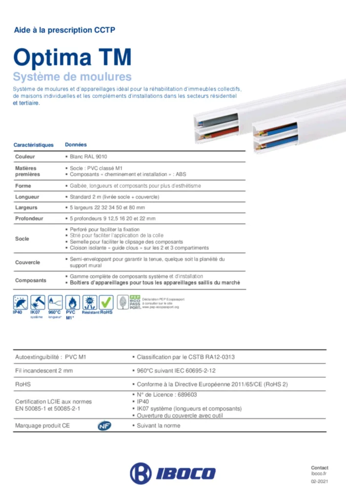 Image CCTP moulures Optima | Hager France