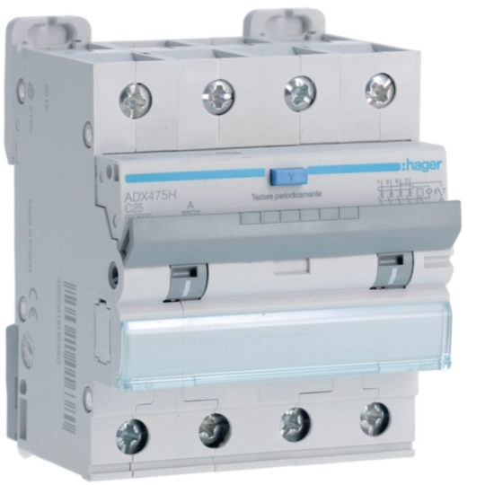 ADX475H - differenziale magn. accessoriabile 4P 30mA - A 25A 10kA C 4 M
