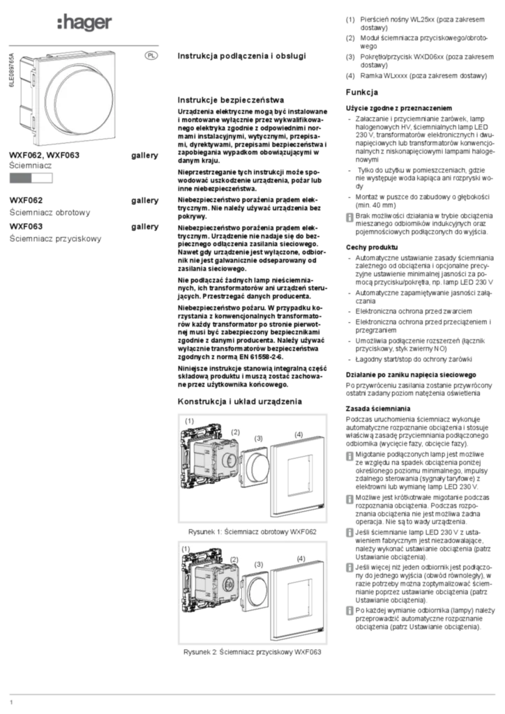 Zdjęcie Instrukcja obsługi pl-PL 2024-08-21 | Hager Polska
