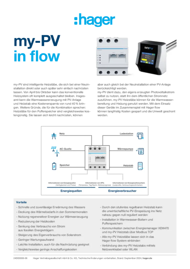 Bild my-PV in flow | Hager Deutschland