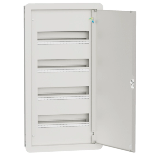 DR64F - Din rail board, 4 row 64M, non-transparent door, flush