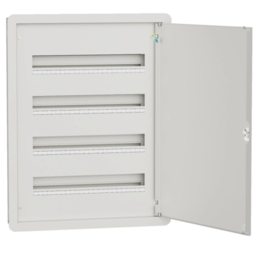 DR424F - Din rail board, 4 row 96M, non-transparent door, flush