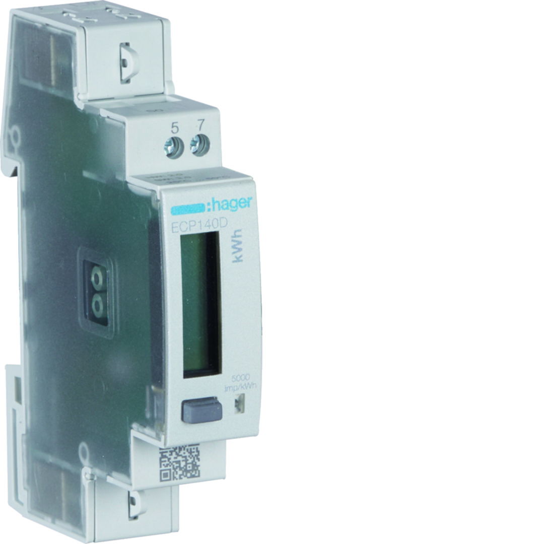 Fogyasztásmérő 1F impulzusadós LCD MID 40A direkt elektronikus 92-276V 1-fázis ECP Hager