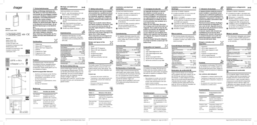 Bild Montageanleitung de-DE, en-GB, fr-FR, it-IT, nl-NL, es-ES, pt-PT, sv-SE 2024-11-07 | Hager Deutschland