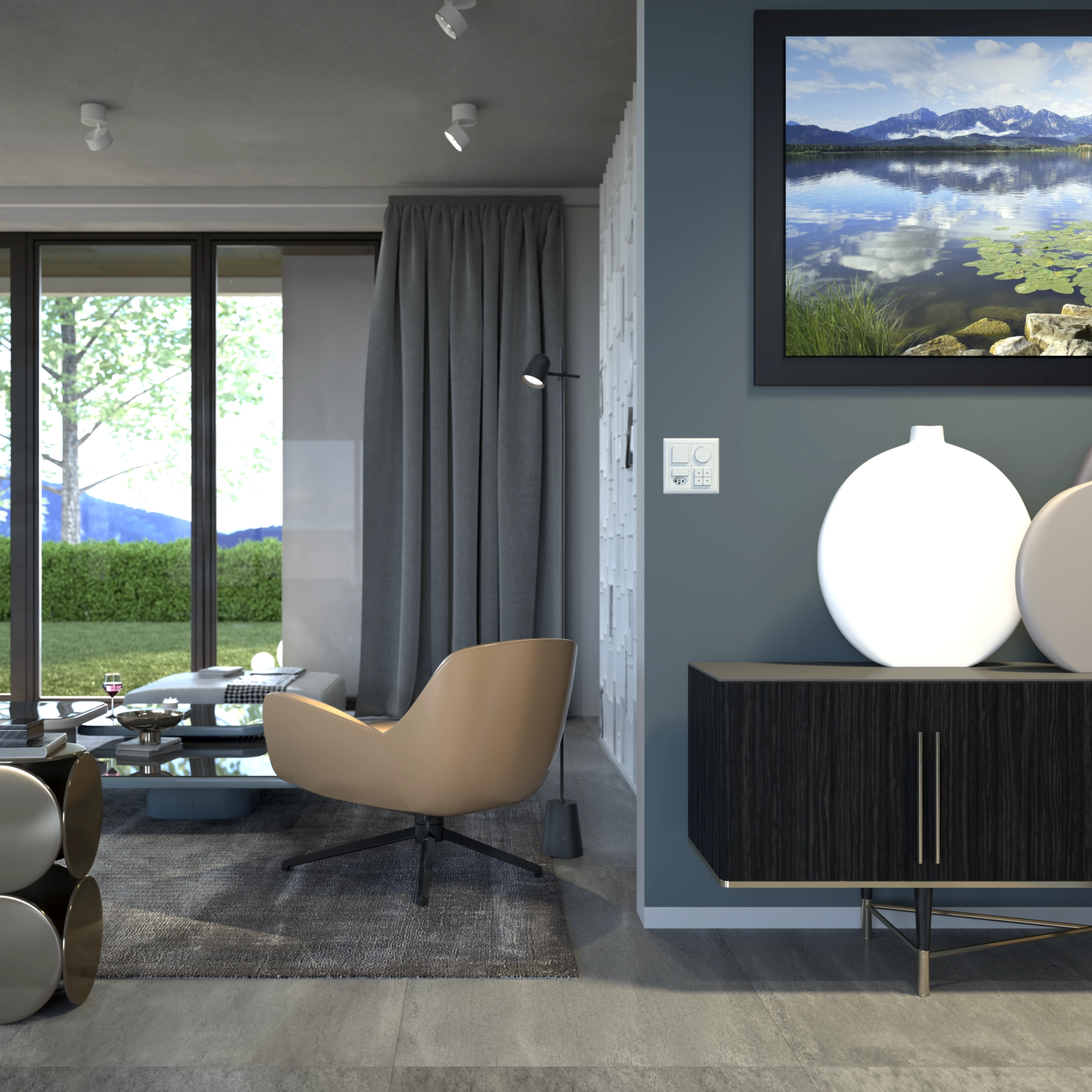 WH25910005C - En-tête ENC Hager kallysto.line 1×1 92×92mm noir
