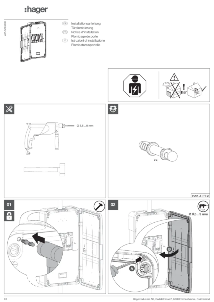 Image Mode d'emploi de-CH, fr-CH, it-CH 2024-07-25 | Hager Suisse