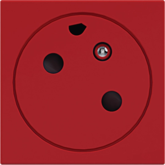 B46011 - Prise Tercia 2 pôles + terre simple à puit affleurant détromp spéciale EPT rouge