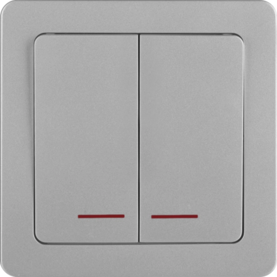 WGCXL2D2NAS - 20AX 2G DP SWITCH W/ LED, Aurora Silver