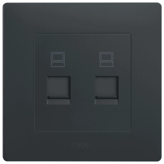 WGMT2RJ6KB - RJ45 outlet cat6 (2mod);kb