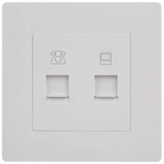 WGMT2RJRJ5 - RJ11 + RJ45 cat5e outlet