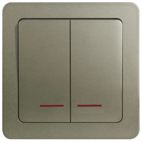 WGCXL2D2NNB - 20AX 2G DP SWITCH W/ LED, Noble Bronze