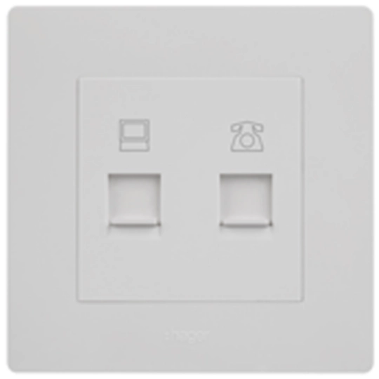 WGMT2RJRJ6 - RJ11 + RJ45 cat6 outlet