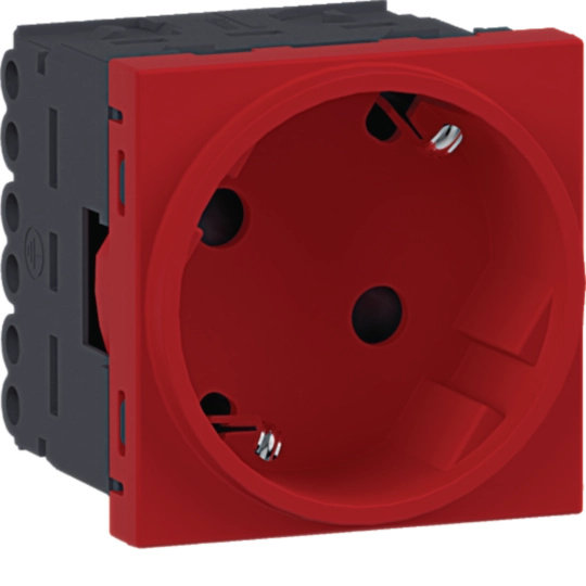Steckdose 1-fach SCHUKO Direkt Klipping 45×45 33° Verkehrsrot