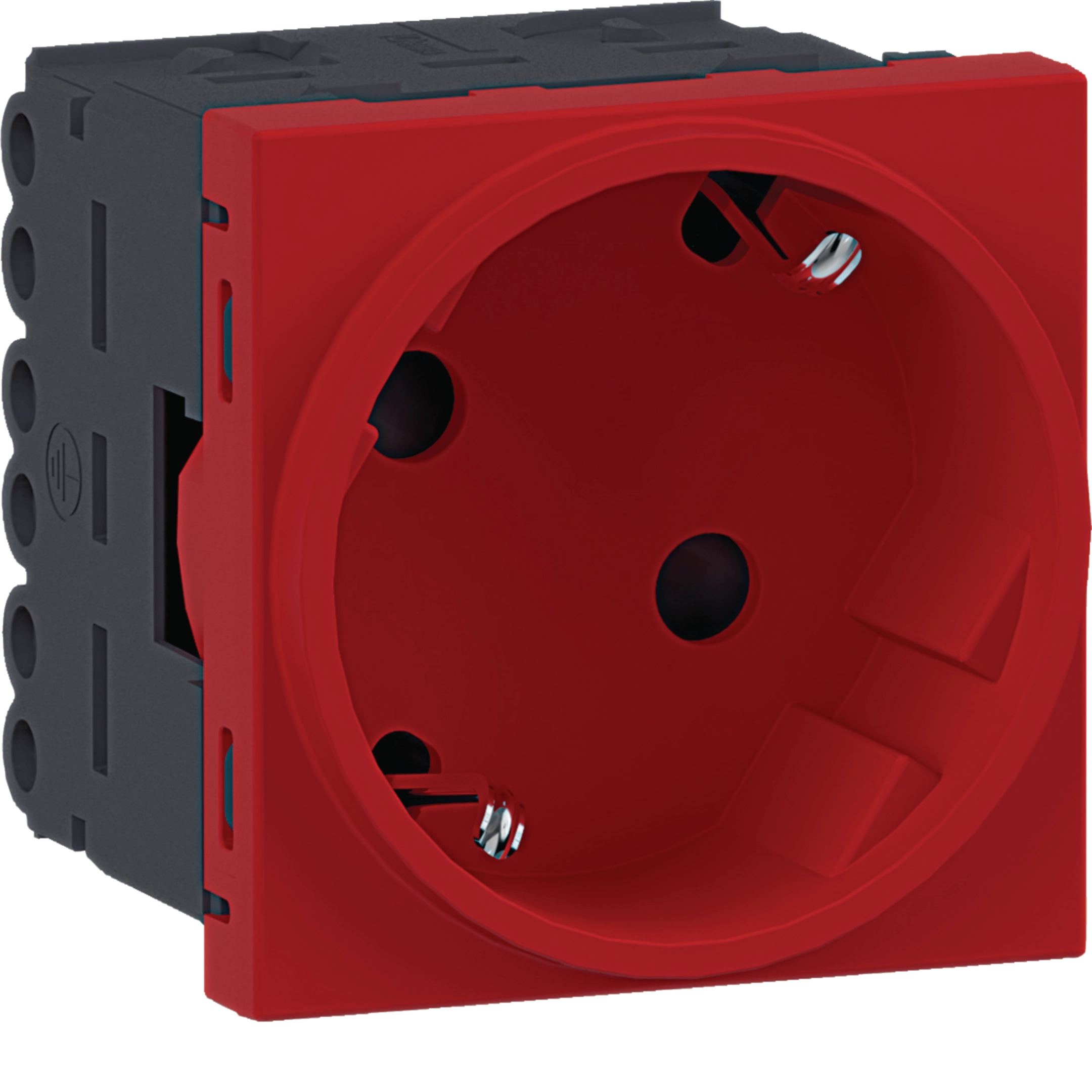 Steckdose 1-fach SCHUKO Direkt Klipping 45x45 33° Verkehrsrot