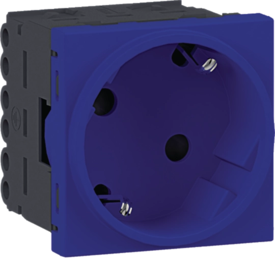 Steckdose 1-fach SCHUKO Direkt Klipping 45×45 33° Verkehrsblau