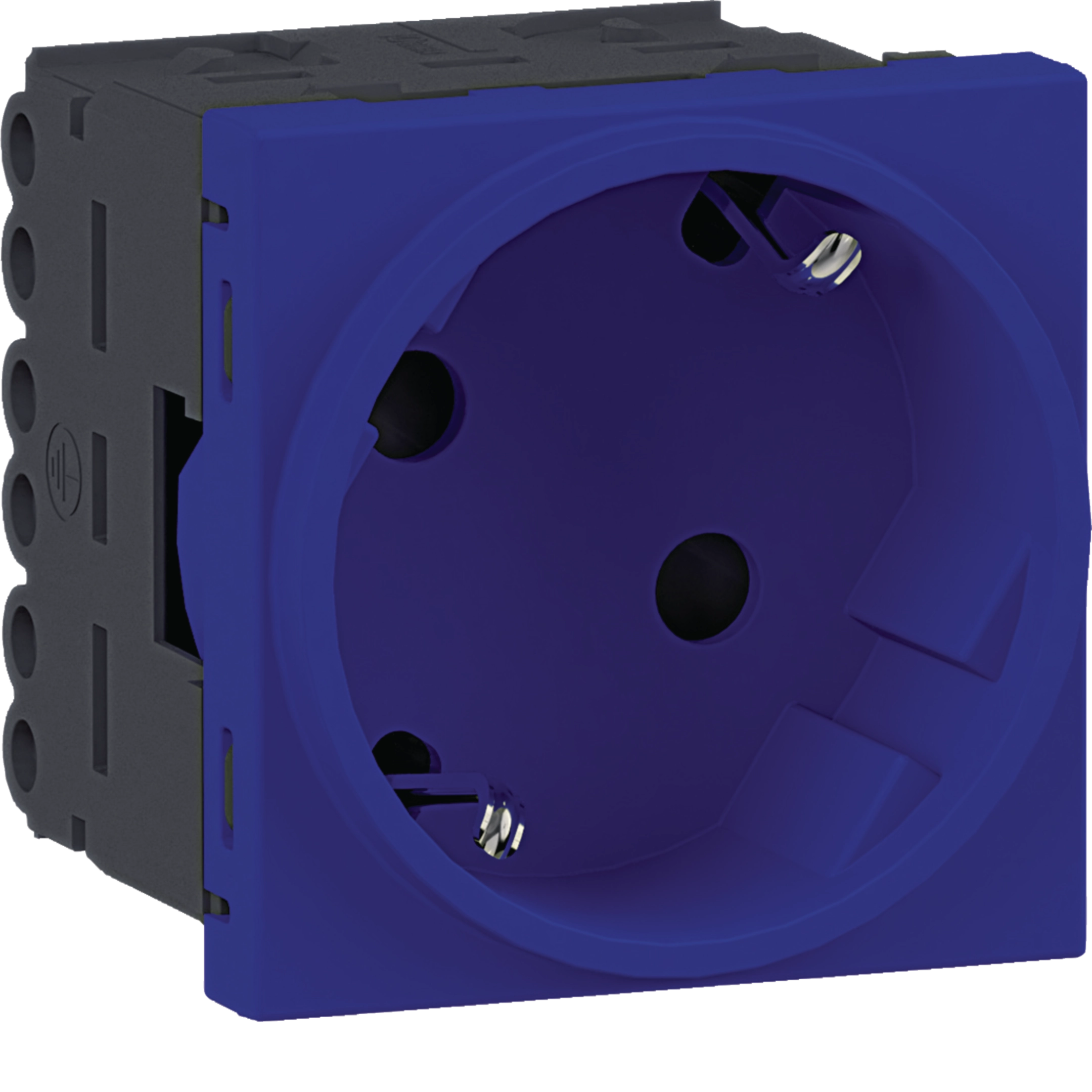 Steckdose 1-fach SCHUKO Direkt Klipping 45x45 33° Verkehrsblau