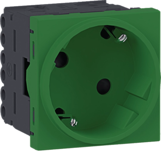Steckdose 1-fach SCHUKO Direkt Klipping 45×45 33° Verkehrsgrün