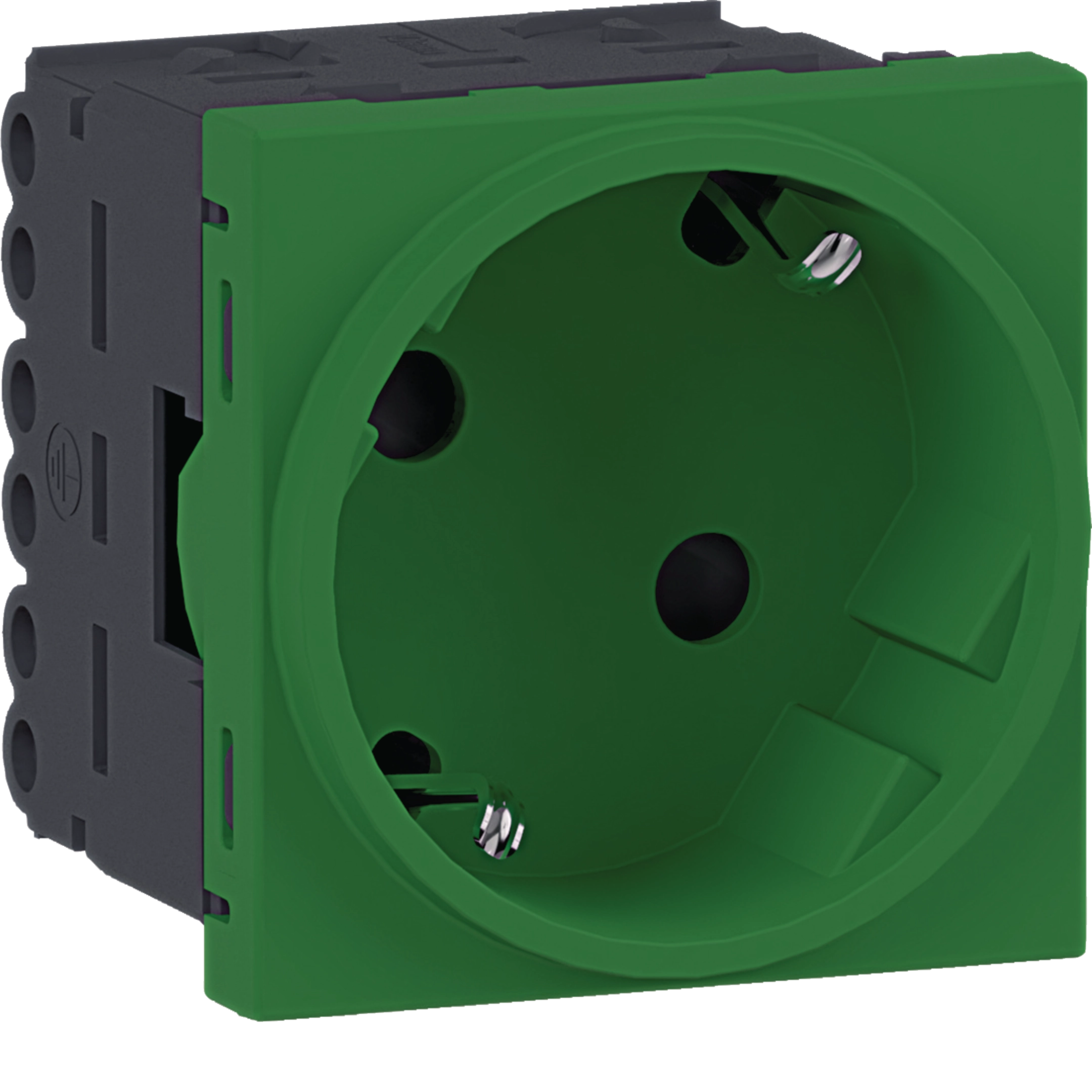 Steckdose 1-fach SCHUKO Direkt Klipping 45x45 33° Verkehrsgrün