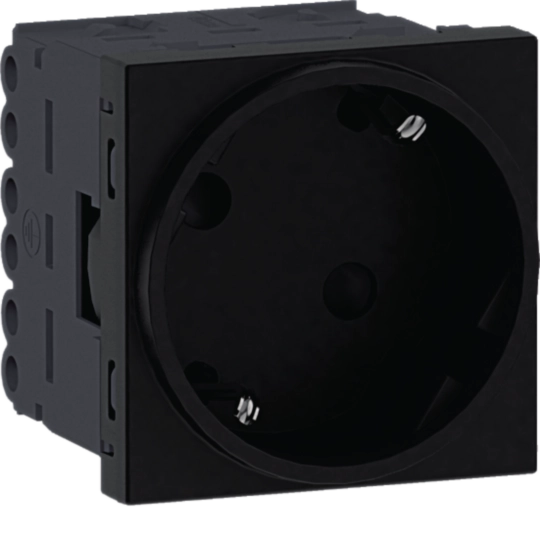Steckdose 1-fach SCHUKO Direkt Klipping 45×45 33° Graphitschwarz