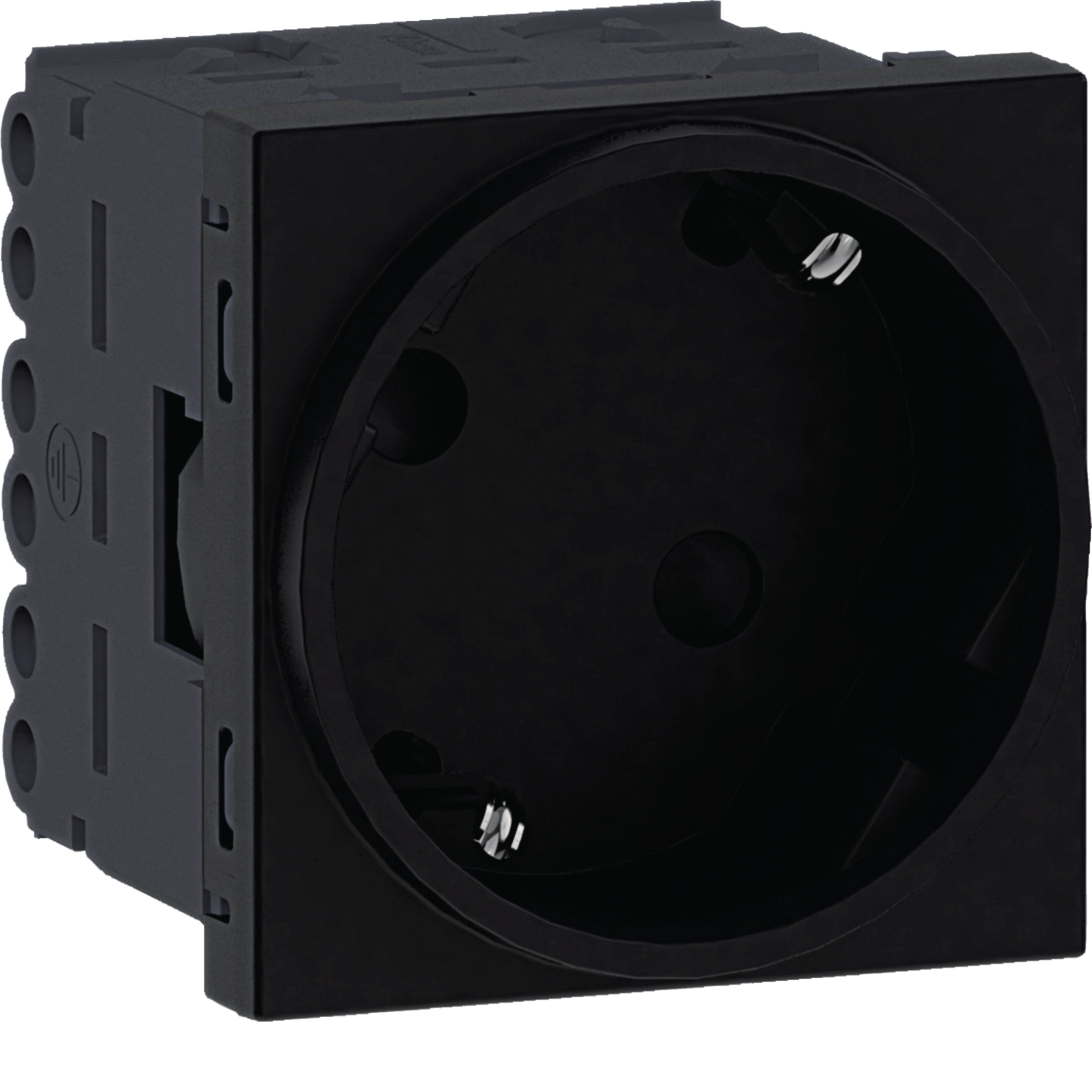 Steckdose 1-fach SCHUKO Direkt Klipping 45x45 33° Graphitschwarz