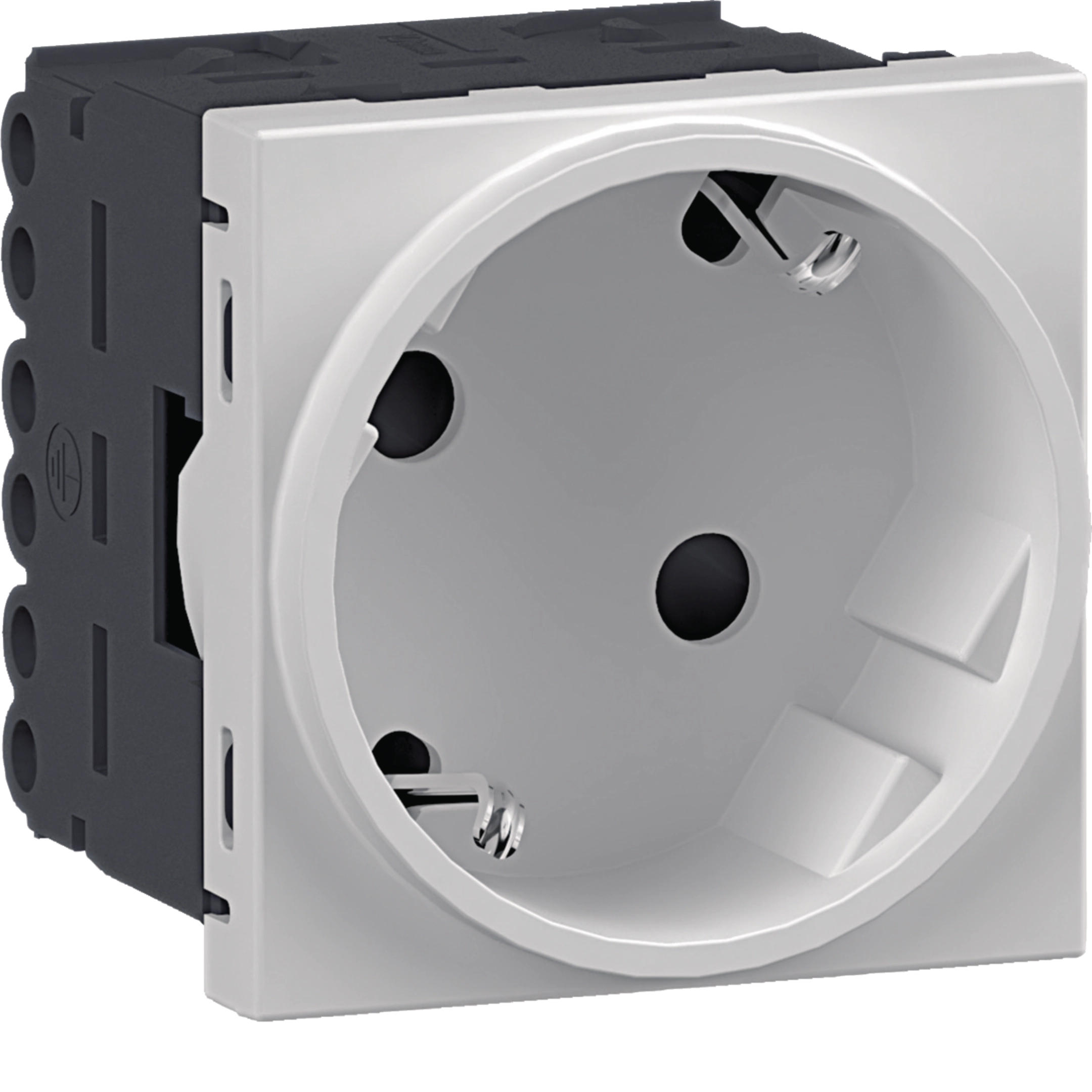 Steckdose 1-fach SCHUKO Direkt Klipping 45x45 33° Verkehrsweiß