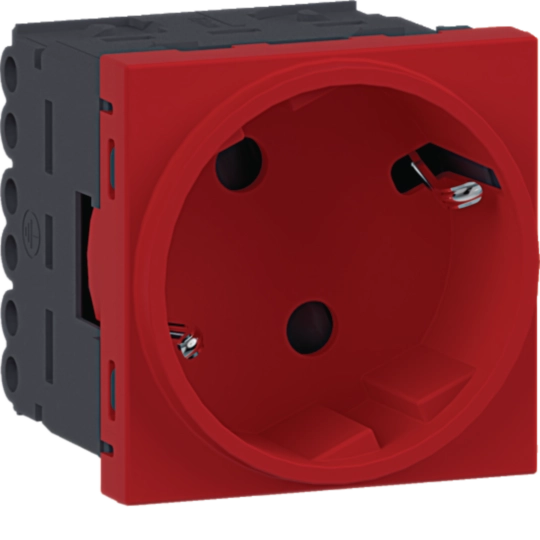 Steckdose 1-fach SCHUKO Direkt Klipping 45×45 66° Verkehrsrot