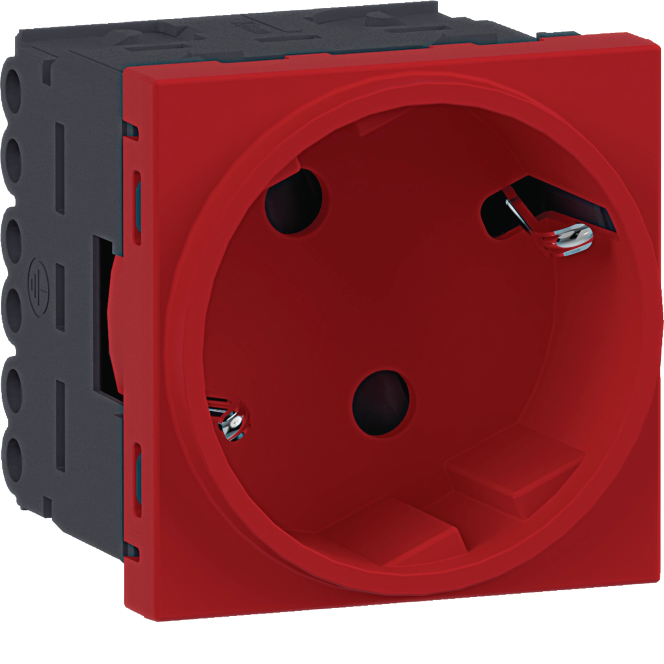 Steckdose 1-fach SCHUKO Direkt Klipping 45x45 66° Verkehrsrot