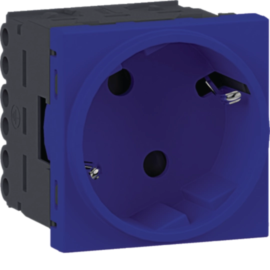 Steckdose 1-fach SCHUKO Direkt Klipping 45×45 66° Verkehrsblau