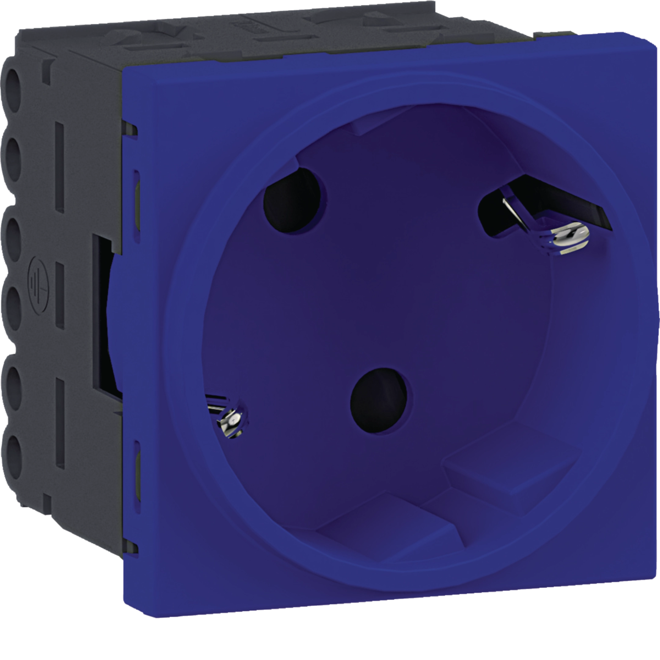 Steckdose 1-fach SCHUKO Direkt Klipping 45x45 66° Verkehrsblau