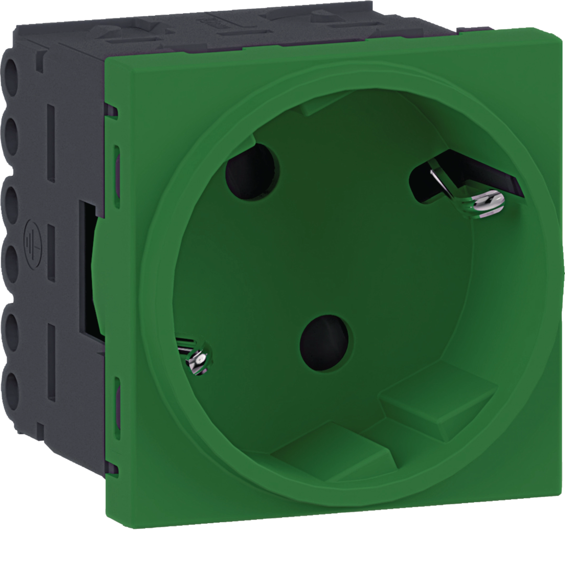 Steckdose 1-fach SCHUKO Direkt Klipping 45x45 66° Verkehrsgrün