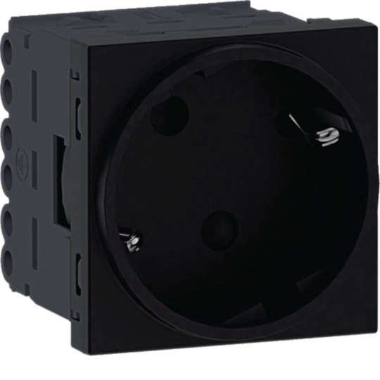 Steckdose 1-fach SCHUKO Direkt Klipping 45×45 66° Graphitschwarz