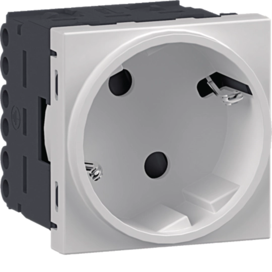 Steckdose 1-fach SCHUKO Direkt Klipping 45×45 66° Verkehrsweiß