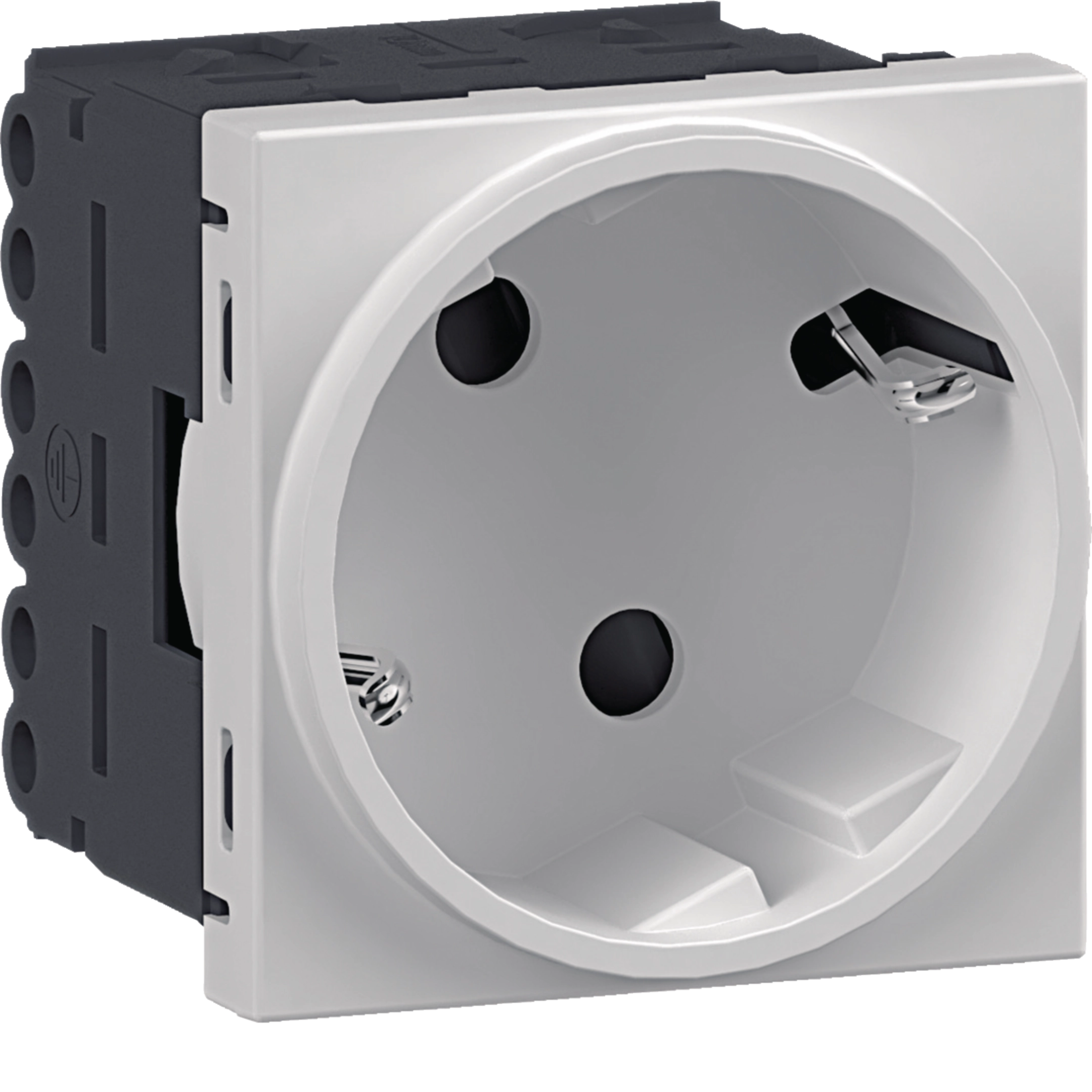 Steckdose 1-fach SCHUKO Direkt Klipping 45x45 66° Verkehrsweiß