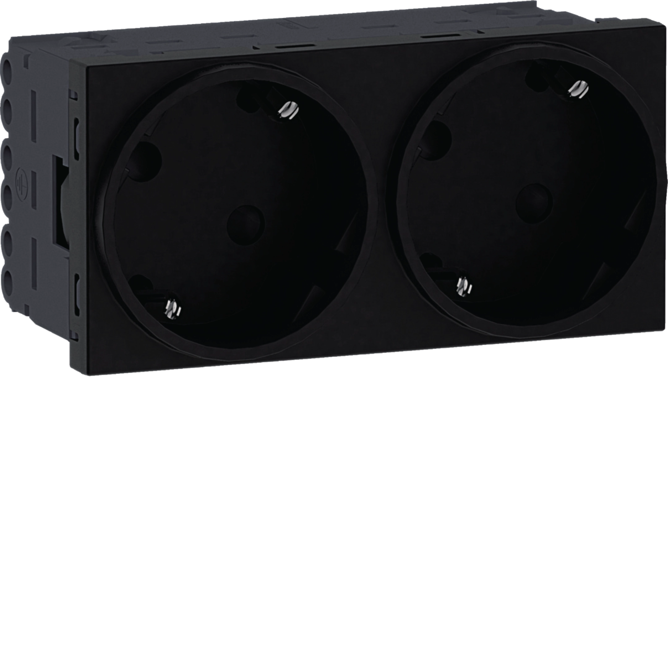 Steckdose 2-fach SCHUKO Direkt Klipping 45x45 33° Graphitschwarz