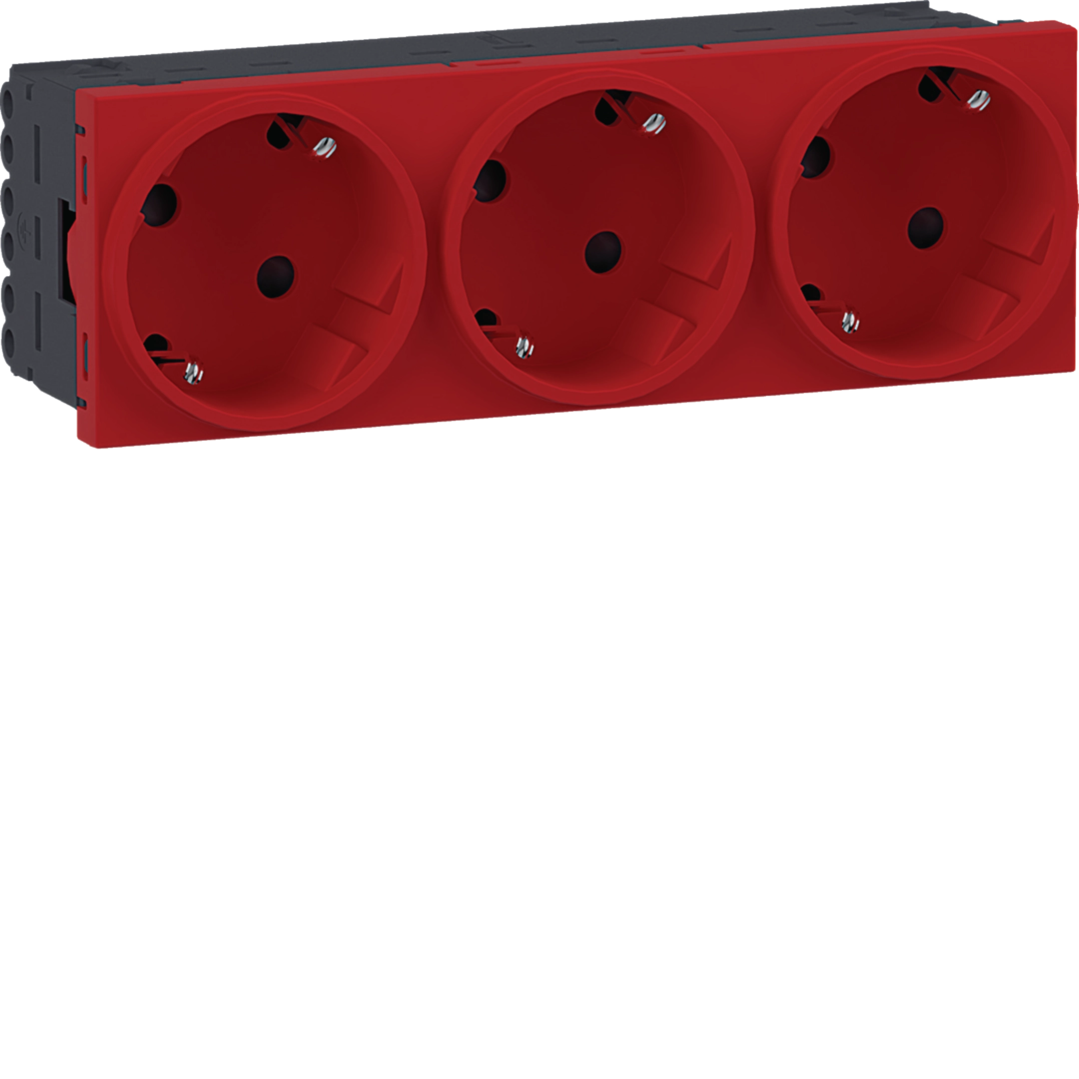 Steckdose 3-fach SCHUKO Direkt Klipping 45x45 33° Verkehrsrot