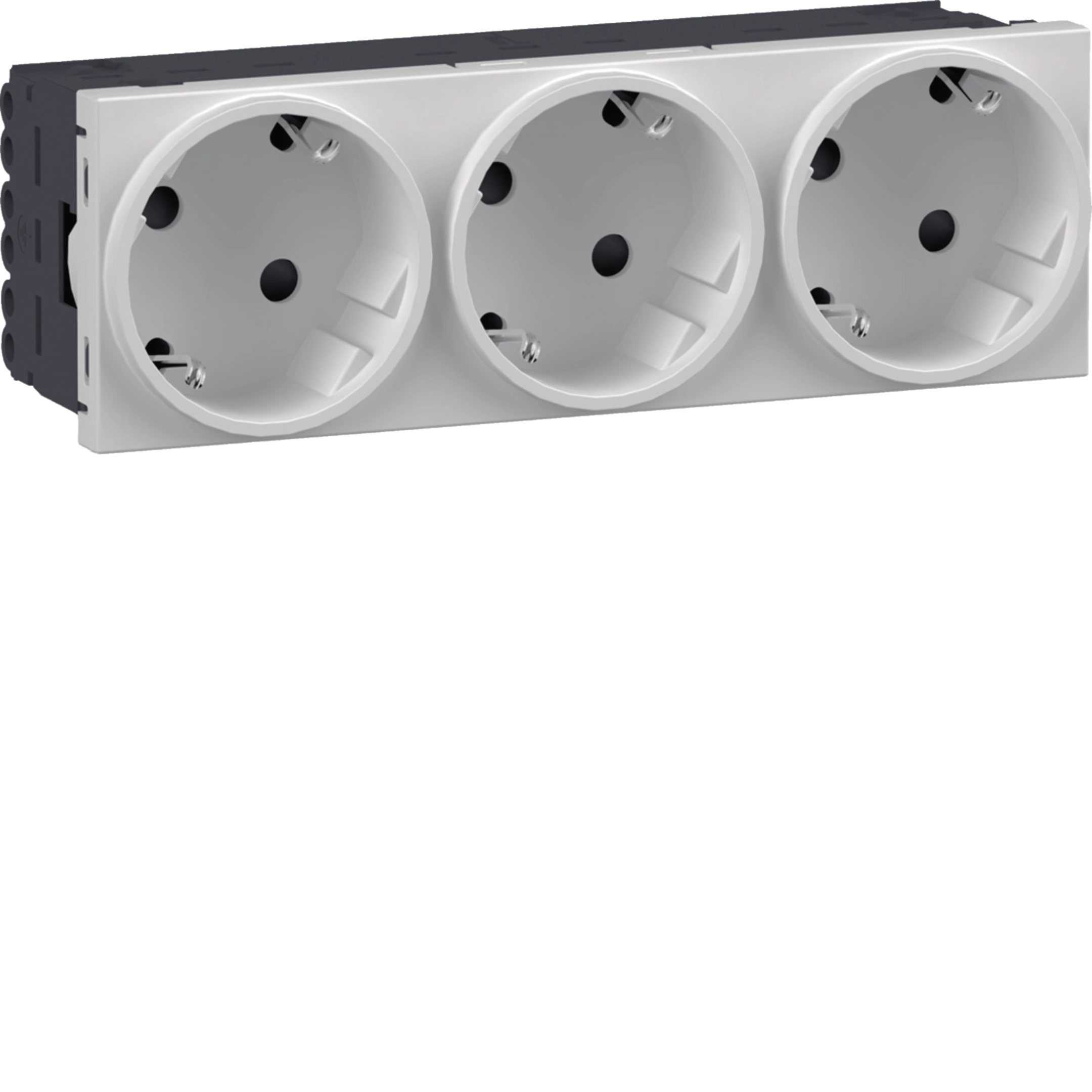 Steckdose 3-fach SCHUKO Direkt Klipping 45x45 33° Verkehrsweiß