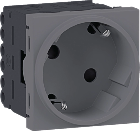 Steckdose 1-fach SCHUKO Direkt Klipping 45×45 33° aluminium