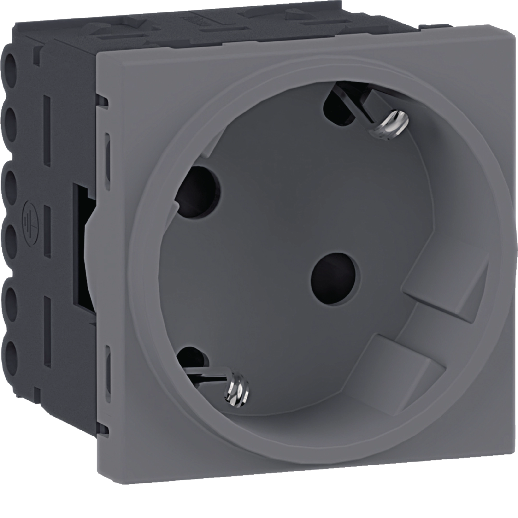 Steckdose 1-fach SCHUKO Direkt Klipping 45x45 33° aluminium