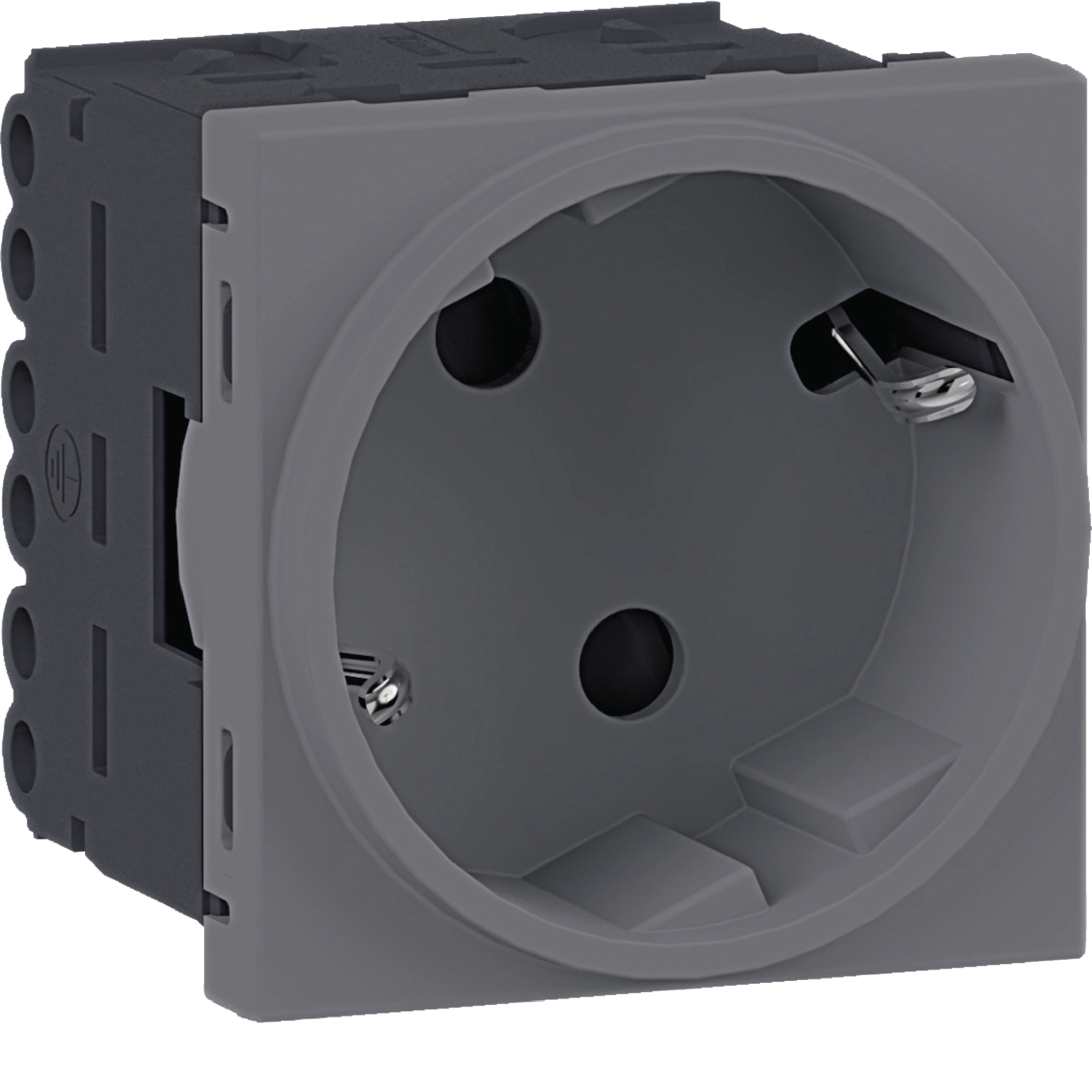 Steckdose 1-fach SCHUKO Direkt Klipping 45x45 66° aluminium