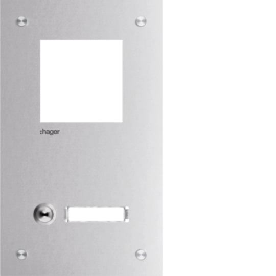 RTQ101X - Frontplatte intercom mono 1 Taste + Namensschild, Edelstahl, 255x150x32