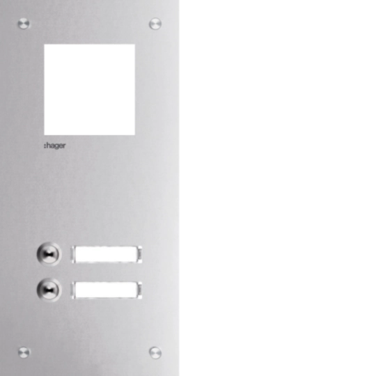 RTQ102X - Frontplatte intercom mono 2 Tasten + Namensschild, Edelstahl, 315x150x32